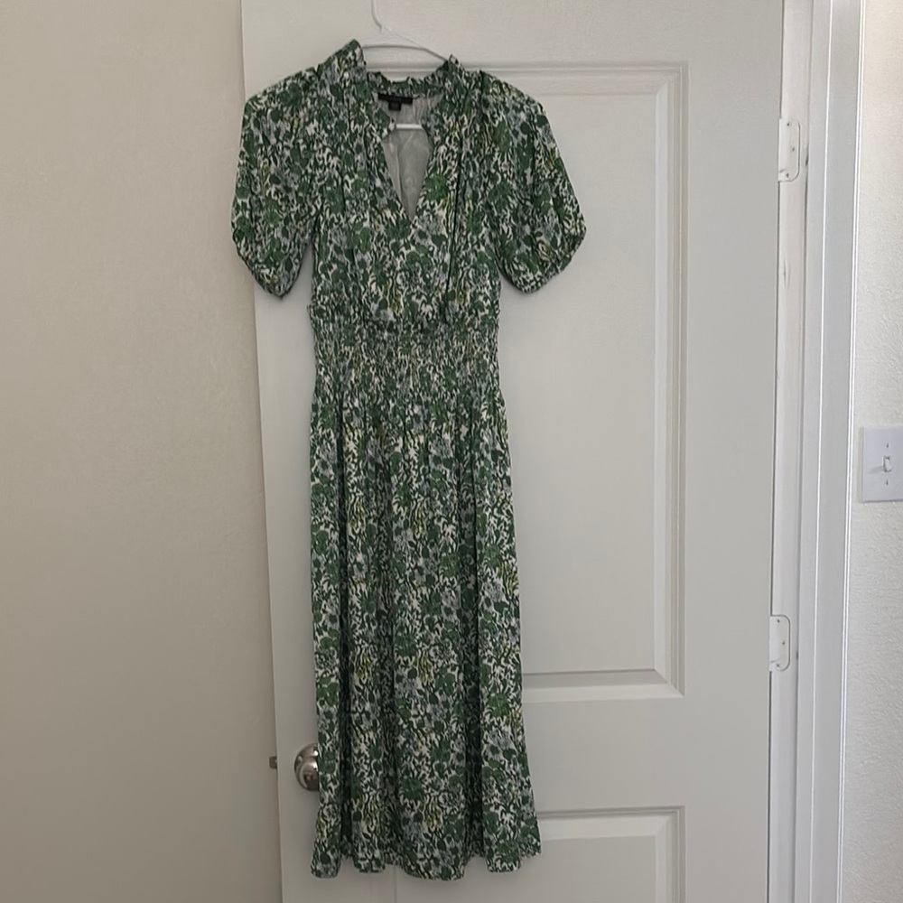 J. Crew Green and Blue Floral Top